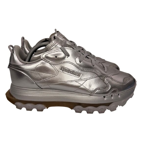 Reebok Shoes - Reebok x Cardi B Classic Leather Silver Metallic Pewter Sneakers Women's 9.5